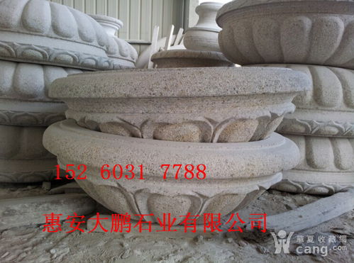 精品石雕花盆 融合花崗巖黃金麻與崇武歐式藝術的石雕花缽之美